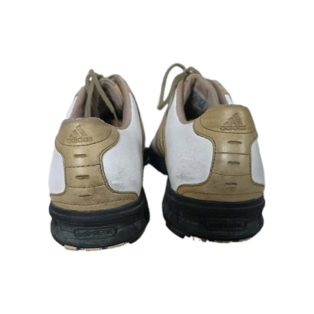 Adidas Z-Traxion Mens Golf Shoes Size 10 - White/Tan Leather Cleats (Beginner/Be